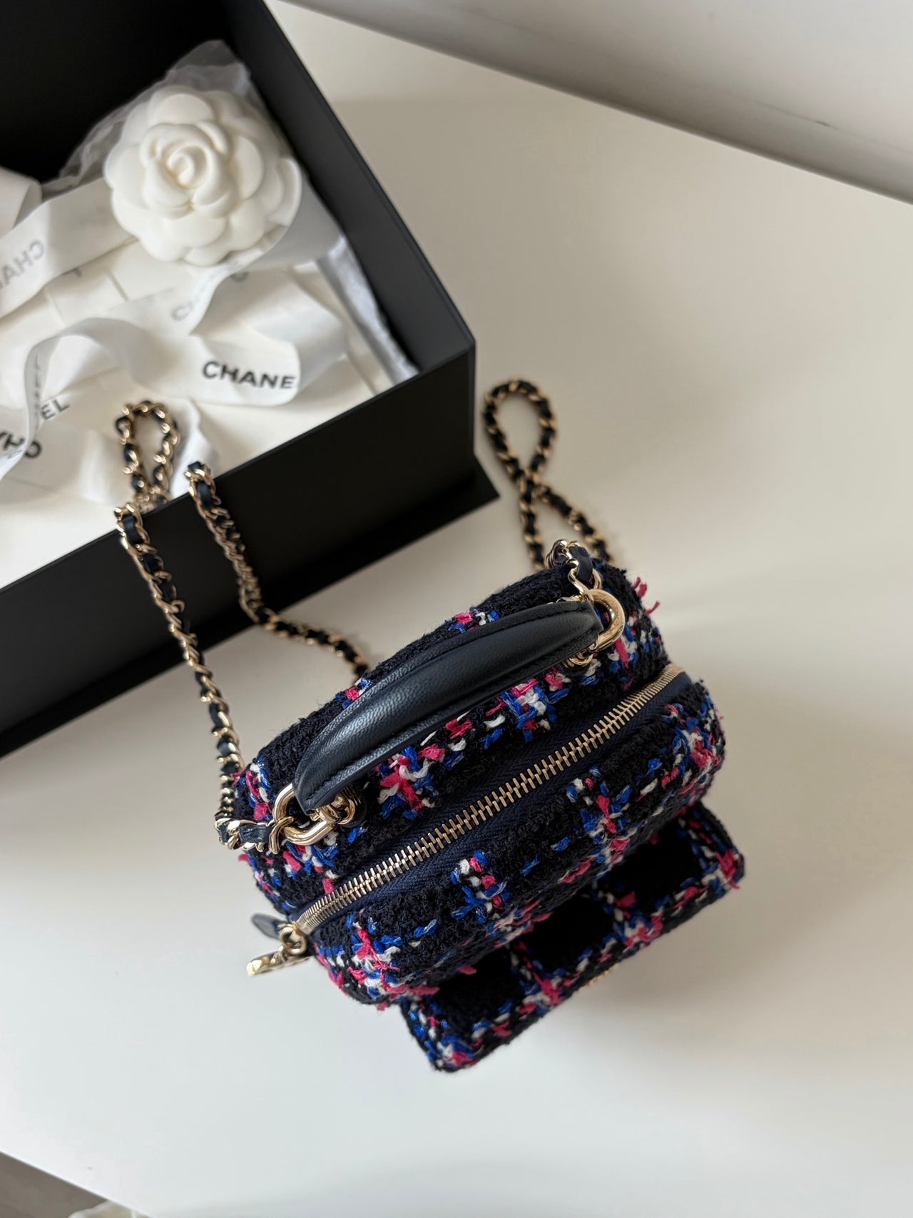 CHANEL 24P Houndstooth Small Backpack – Wool