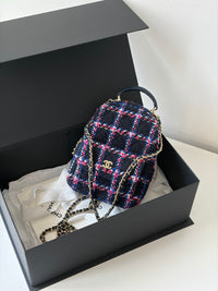 CHANEL 24P Houndstooth Small Backpack – Wool