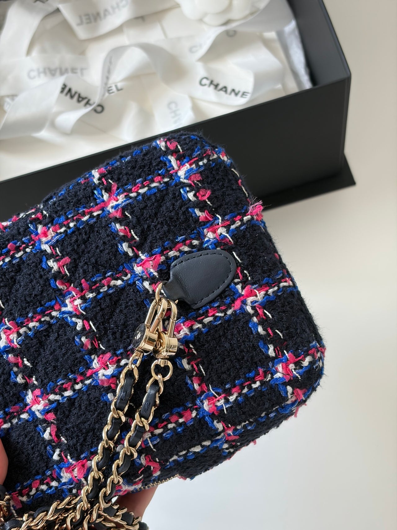 CHANEL 24P Houndstooth Small Backpack – Wool