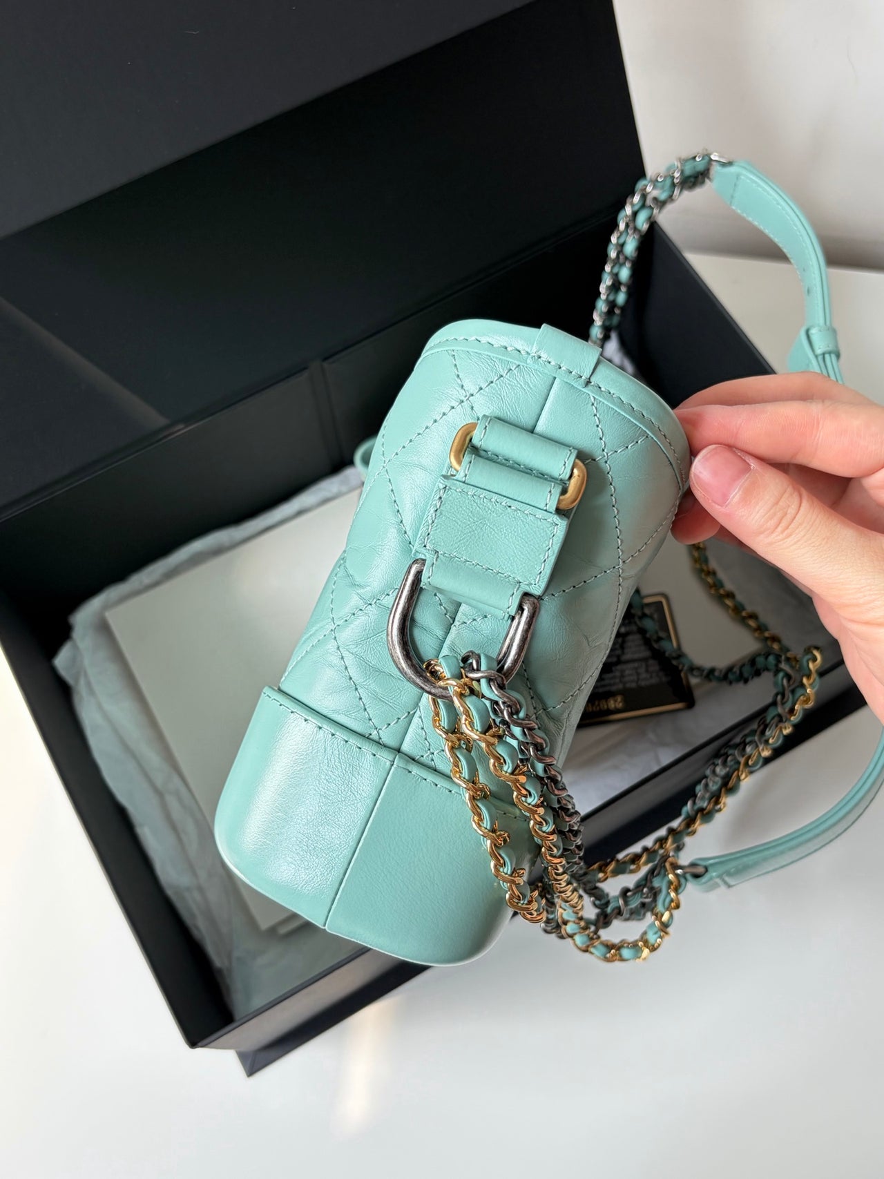 CHANEL Tiffany Blue Small Shoulder Bag – Quilted Leather