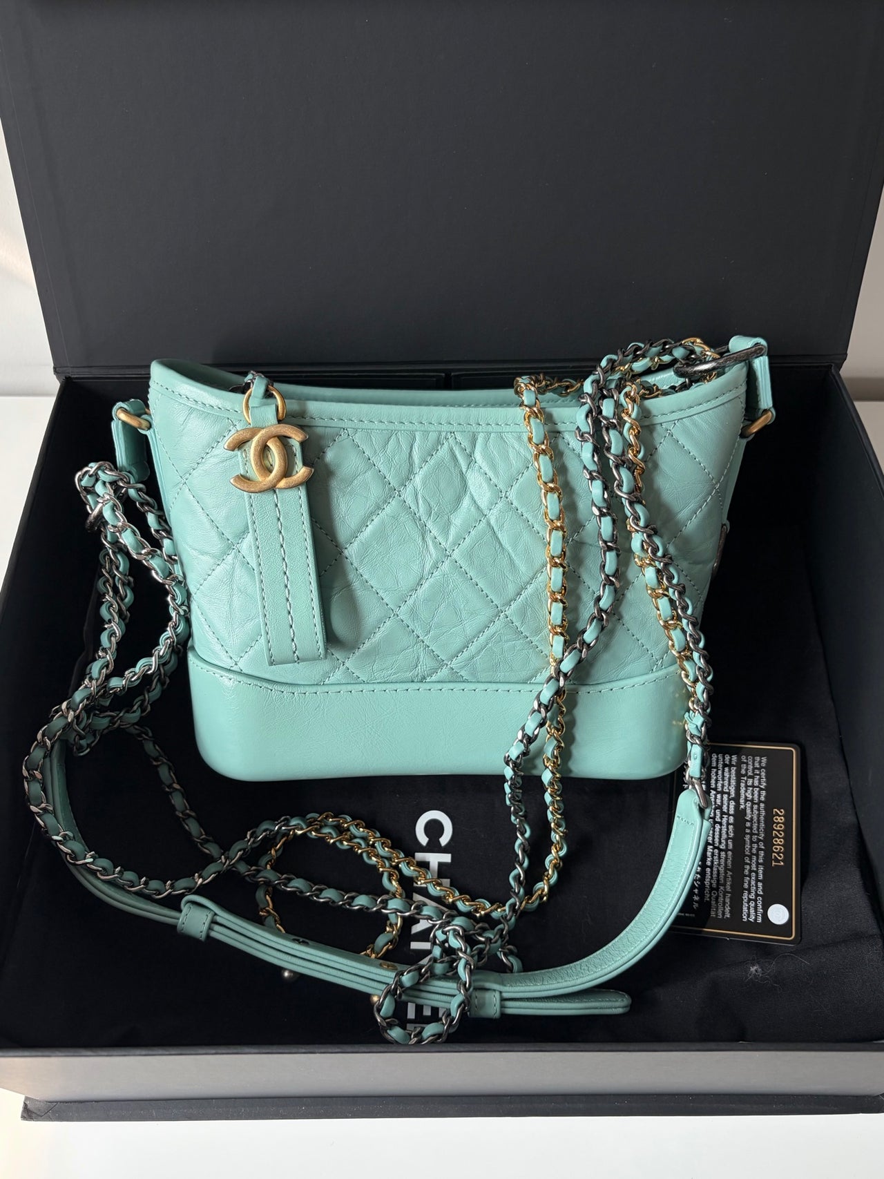 CHANEL Tiffany Blue Small Shoulder Bag – Quilted Leather