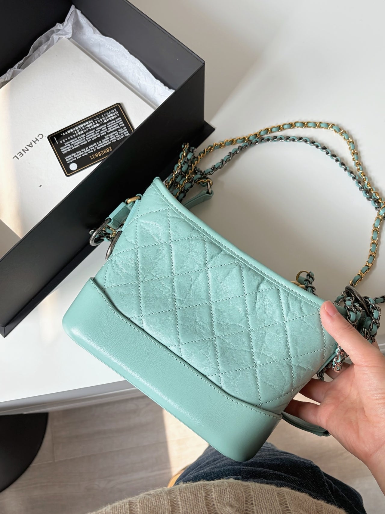 CHANEL Tiffany Blue Small Shoulder Bag – Quilted Leather