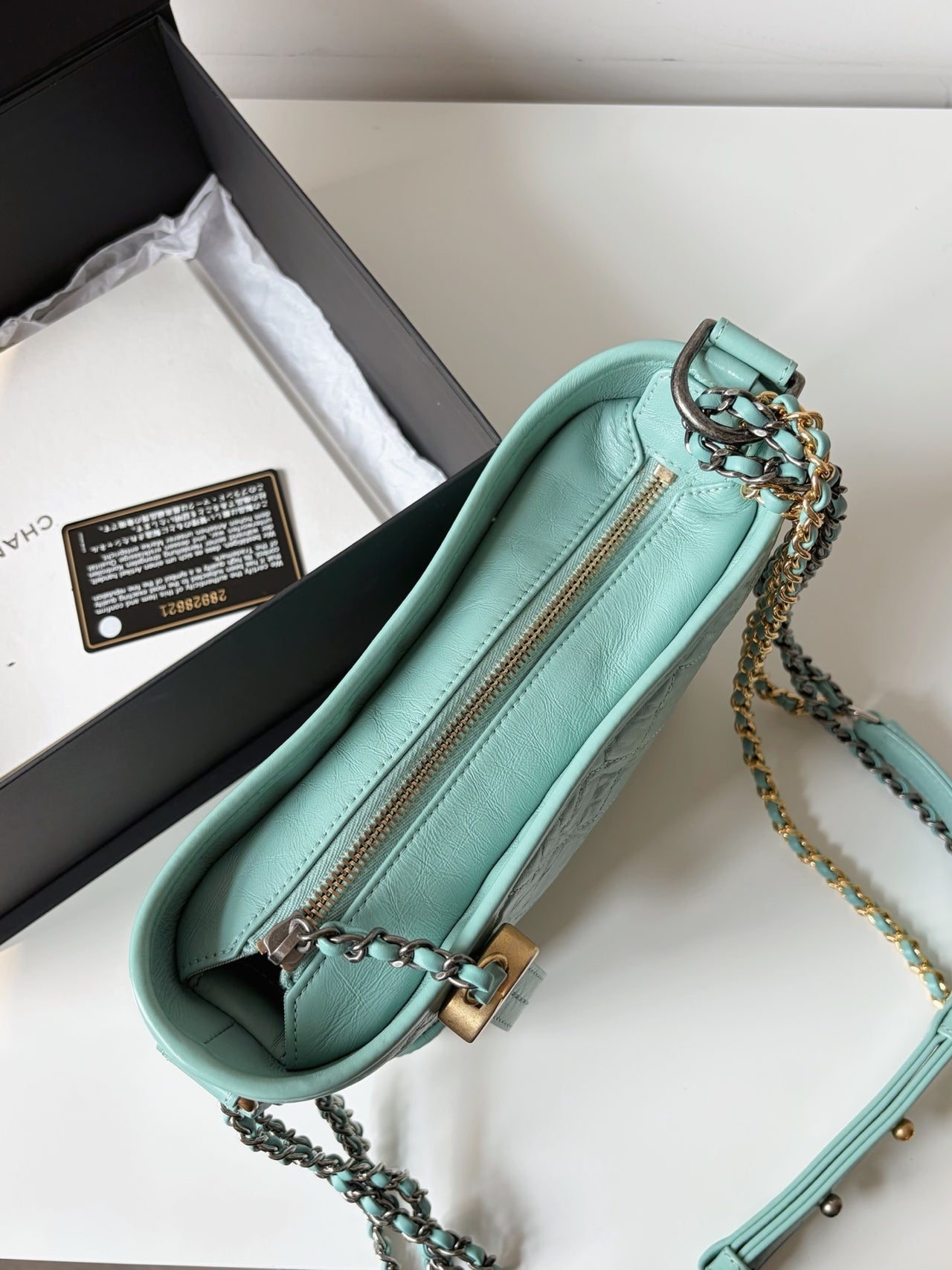 CHANEL Tiffany Blue Small Shoulder Bag – Quilted Leather