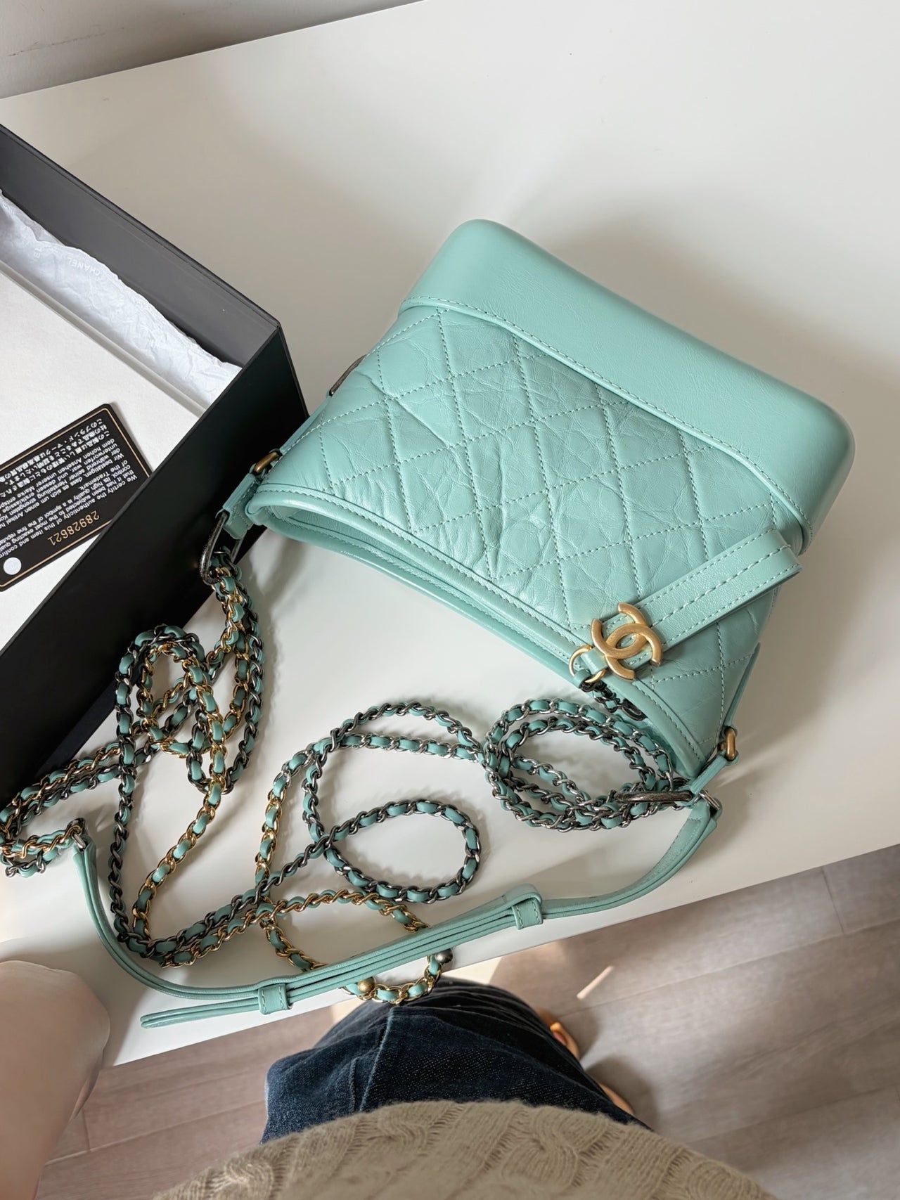 CHANEL Tiffany Blue Small Shoulder Bag – Quilted Leather