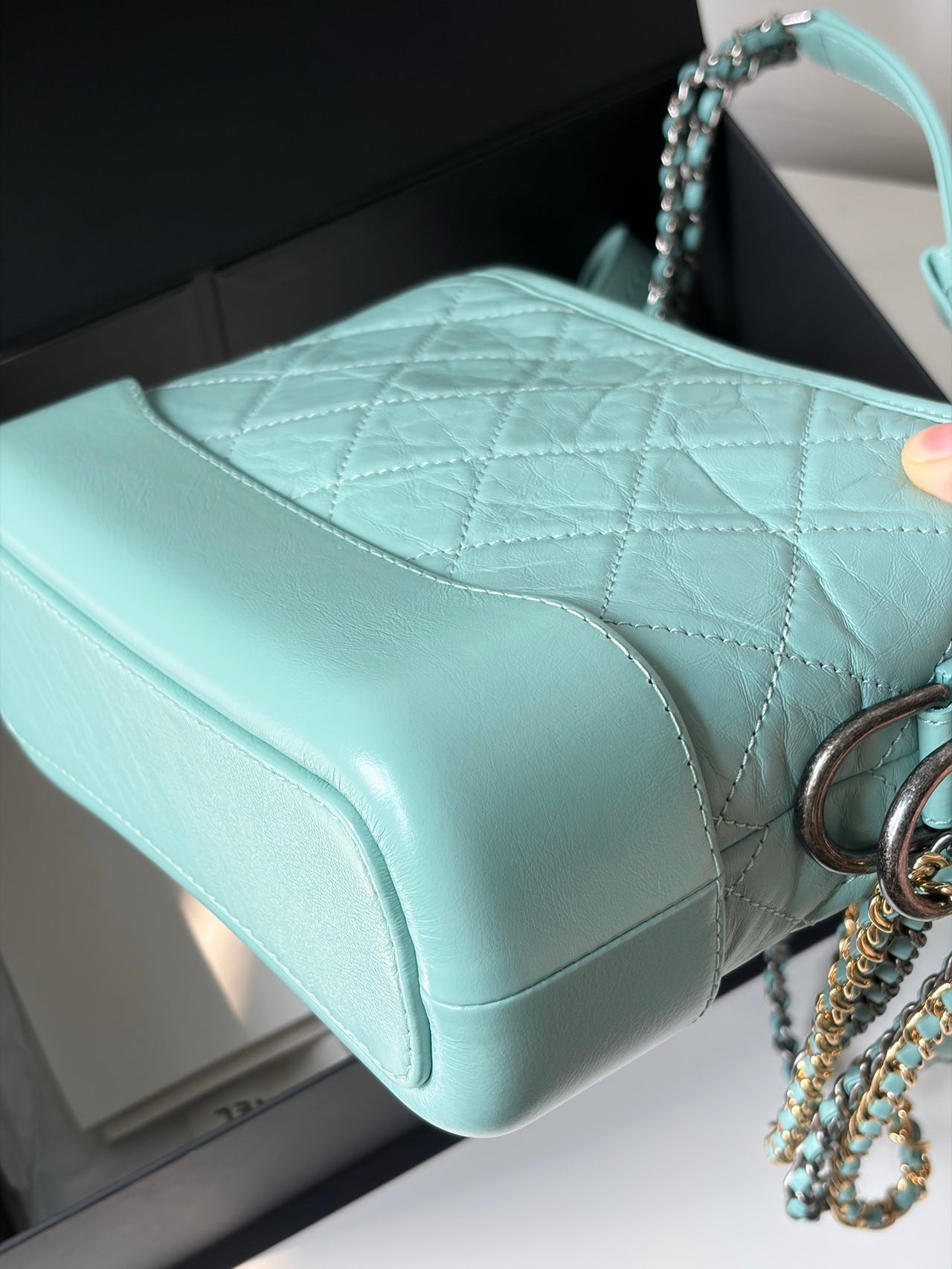 CHANEL Tiffany Blue Small Shoulder Bag – Quilted Leather