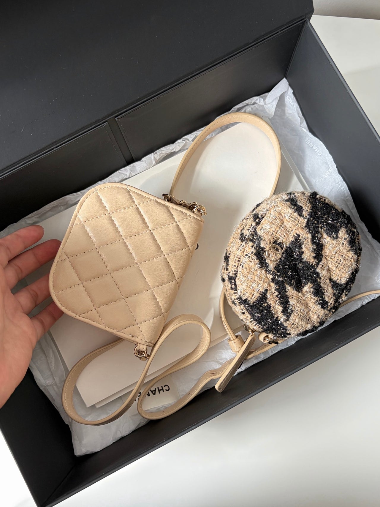 CHANEL Milk Tea Quilted Twin Star Mini Bag – Gold Hardware