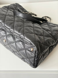 CHANEL Black Silver Puff Cloud Tote 17 – Quilted with Silver Hardware