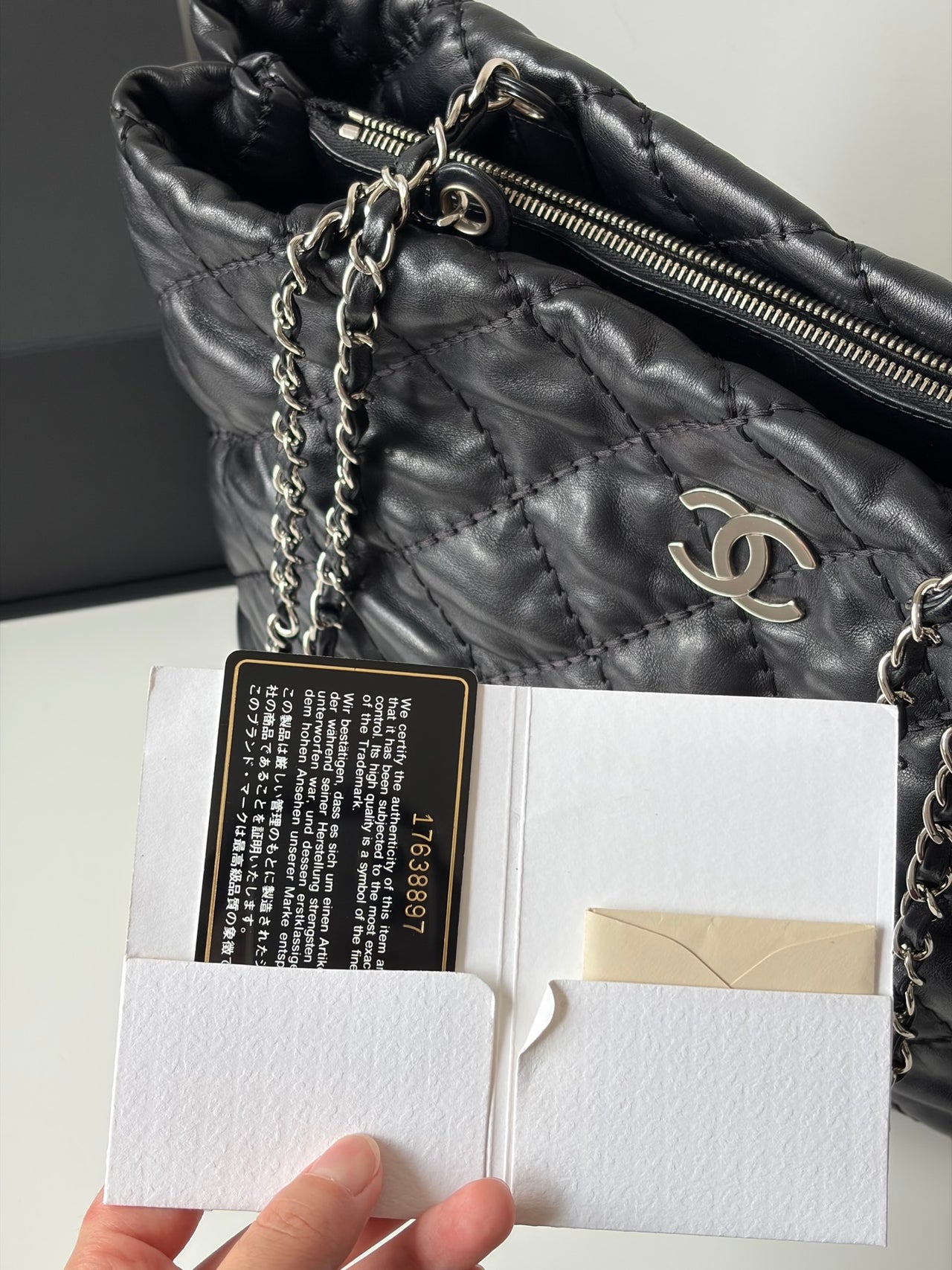 CHANEL Black Silver Puff Cloud Tote 17 – Quilted with Silver Hardware