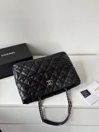 CHANEL Black Silver Puff Cloud Tote 17 – Quilted with Silver Hardware