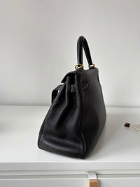 HERMÈS Kelly 32 – Black Leather with Gold Hardware