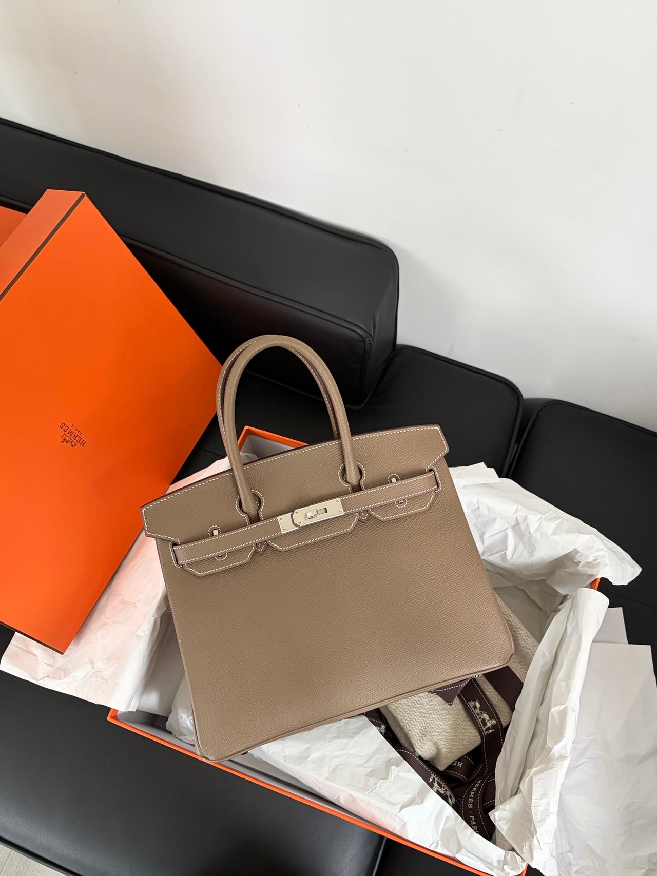 HERMÈS Birkin 30 – Elephant Gray Epsom Leather with Silver Hardware