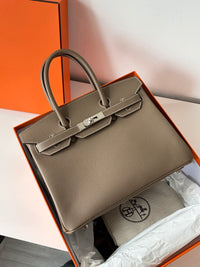 HERMÈS Birkin 30 – Elephant Gray Epsom Leather with Silver Hardware