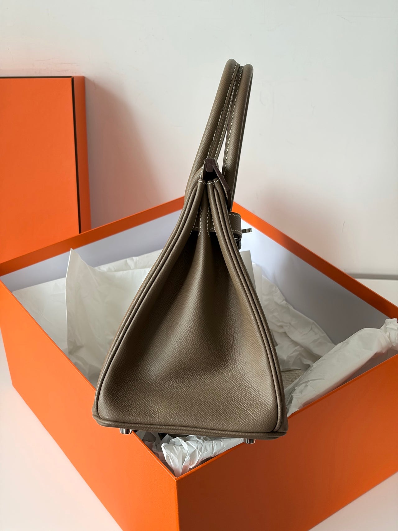 HERMÈS Birkin 30 – Elephant Gray Epsom Leather with Silver Hardware
