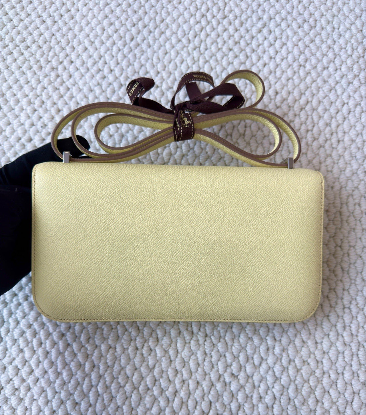HERMÈS Constance 18 – Elan Yellow Epsom Leather with Silver Hardware