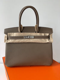 HERMÈS Birkin 30 – Elephant Gray Epsom Leather with Silver Hardware