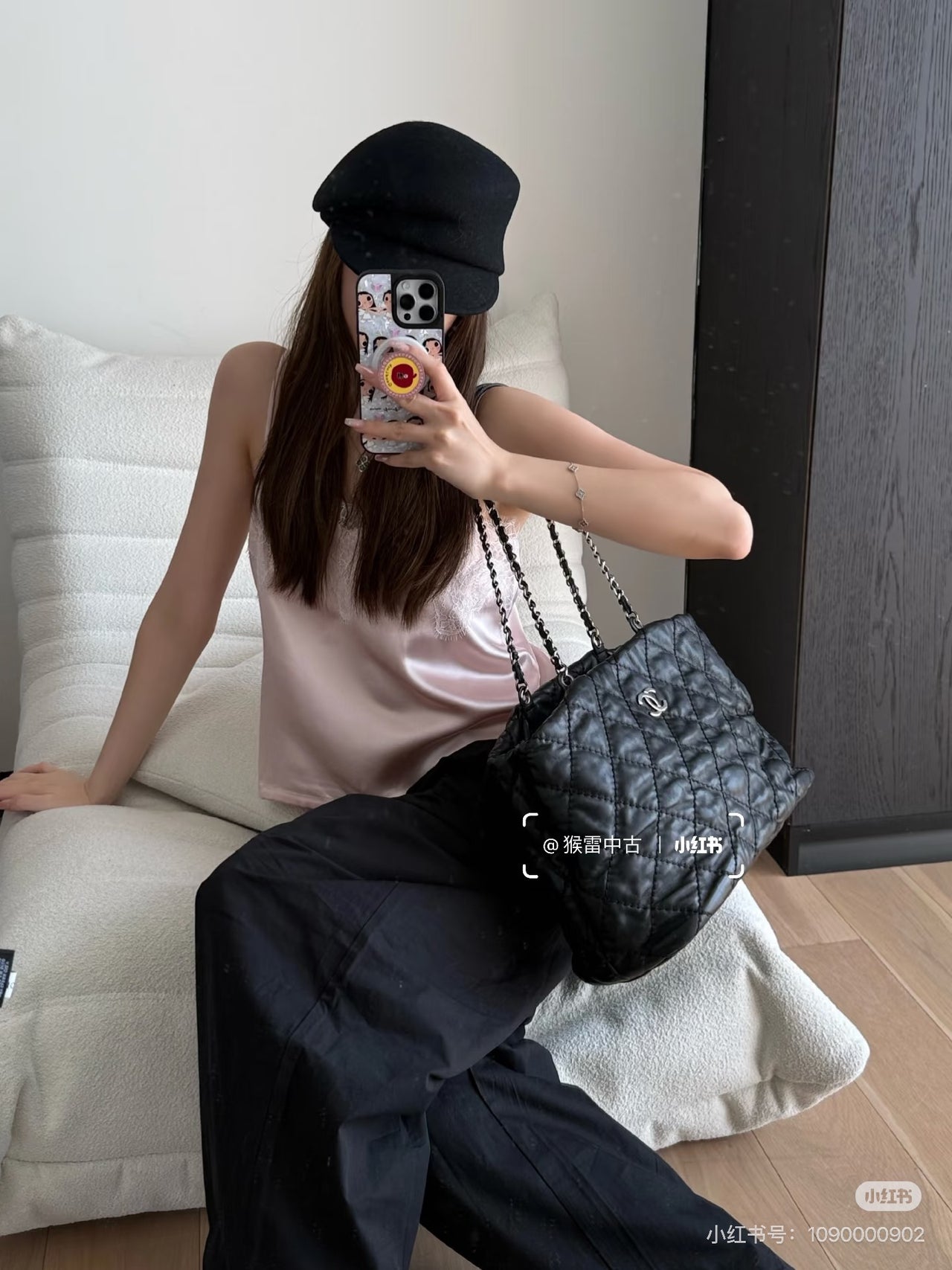 CHANEL Black Silver Puff Cloud Tote 17 – Quilted with Silver Hardware