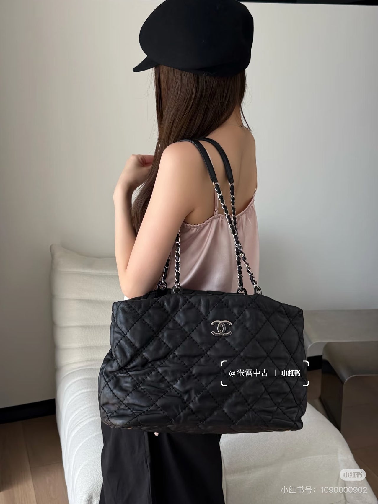CHANEL Black Silver Puff Cloud Tote 17 – Quilted with Silver Hardware